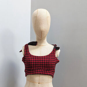 CHER studio Crop Top XS Red Black